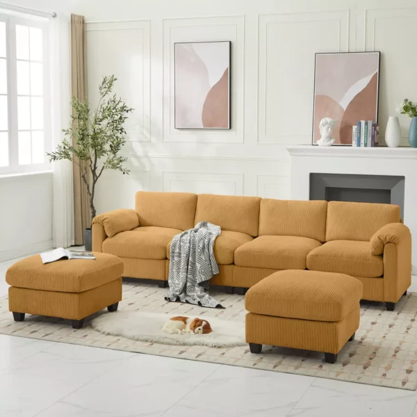 Sofá Modular de Pana Hyleory en Forma de U - Imagen 5