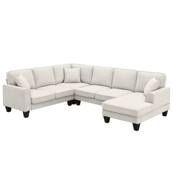 Conjunto de Sofá Seccional en U Tapizado de 108" - Imagen 6