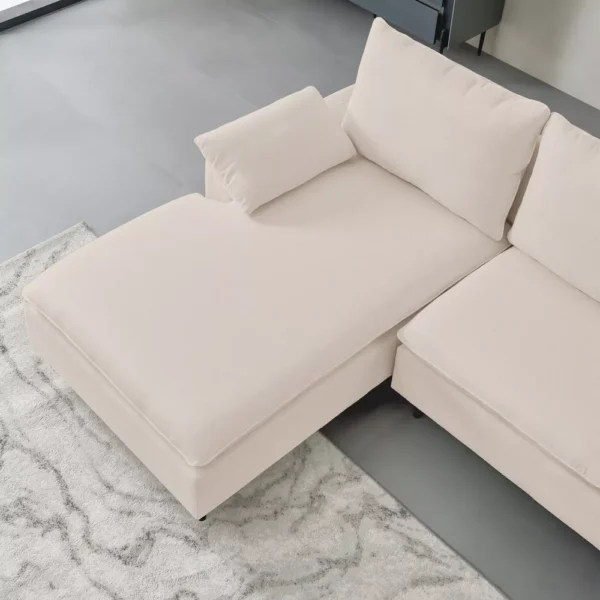 Sofá ModernLuxe Chaiselongue de 100" Tapizado en Lino - Imagen 4