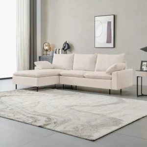 Sofá ModernLuxe Chaiselongue de 100" Tapizado en Lino