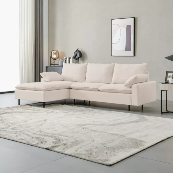 Sofá ModernLuxe Chaiselongue de 100" Tapizado en Lino