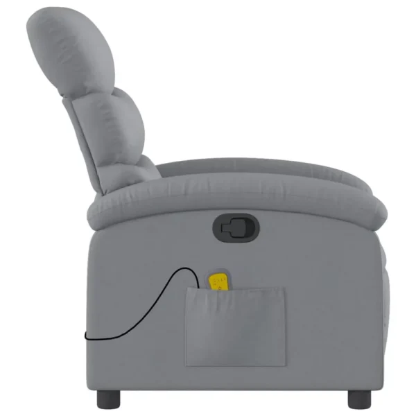Sillón Reclinable de Masaje vidaXL en Gris Claro - Imagen 5