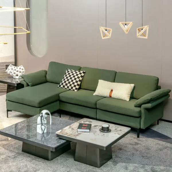 Sofá Costway Chaiselongue Reversible y 2 Puertos USB