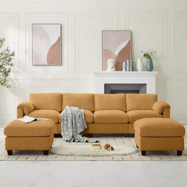 Sofá Modular de Pana Hyleory en Forma de U - Imagen 2