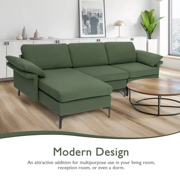 Sofá Costway Chaiselongue Reversible y 2 Puertos USB - Imagen 3