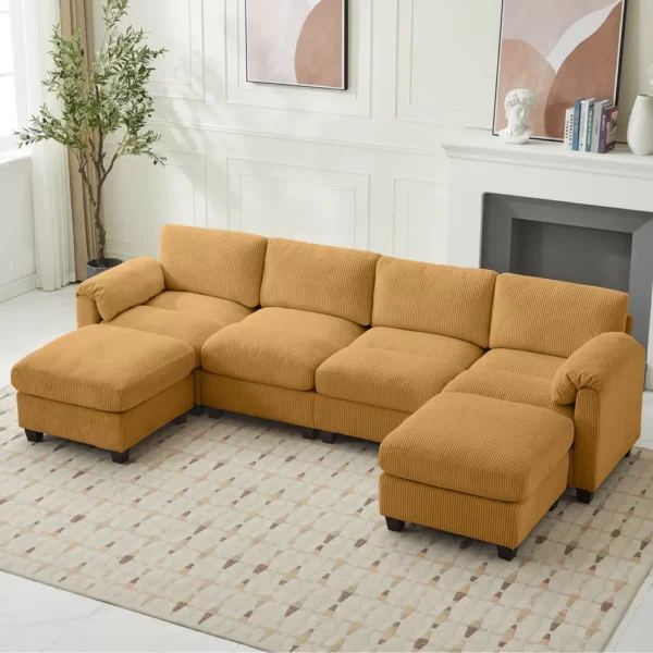 Sofá Modular de Pana Hyleory en Forma de U - Imagen 3
