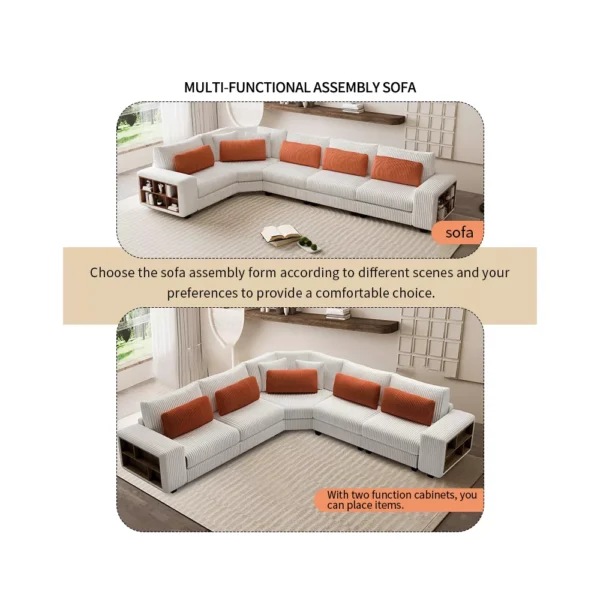 Sofá Modular Helixa de 142.00" con Armazón de Madera - Imagen 7