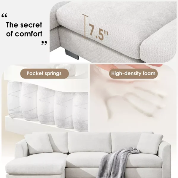 Sofá Chaiselongue ModernLuxe Cloud de 96" - Imagen 4