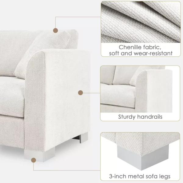 Sofá Chaiselongue ModernLuxe Cloud de 96" - Imagen 5