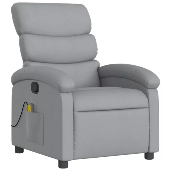 Sillón Reclinable de Masaje vidaXL en Gris Claro - Imagen 3