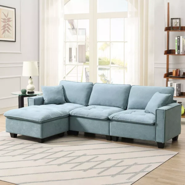 Sofá Chaiselongue Convertible NicBex Otomana Desmontable
