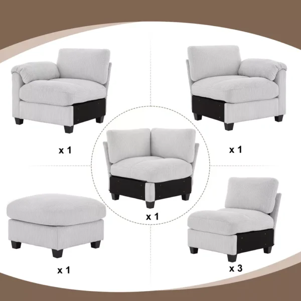 Sofá Seccional Modular Oversize de Pana Hyleory - Imagen 5