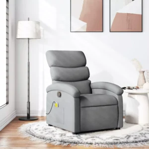 Sillón Reclinable de Masaje vidaXL en Gris Claro